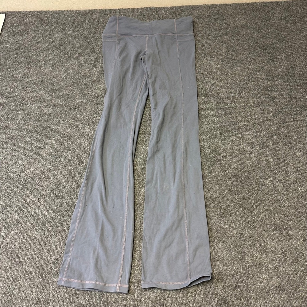 Athleta Yoga Pants Womens Size M Blue Purple Flare Leg Stretch Pockets Athletic